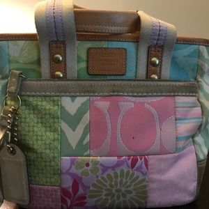 Authentic Large Coach Patchwork Tote Bag